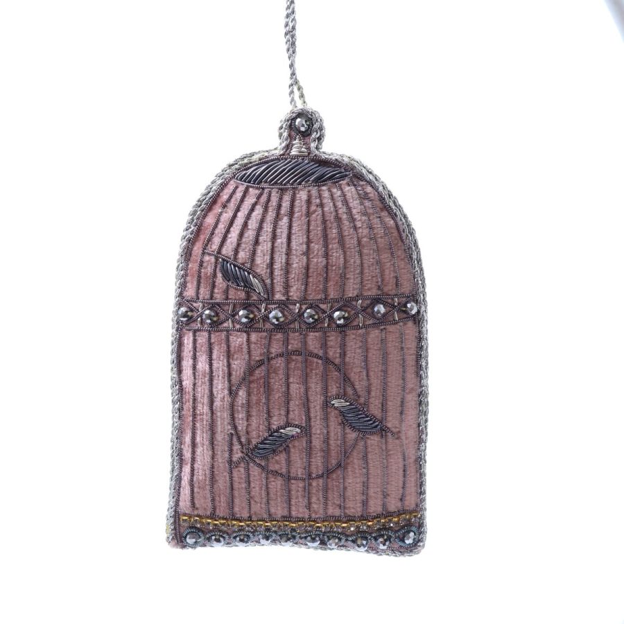 Tinker Tailor Birdcage Velvet Hanging Ornament