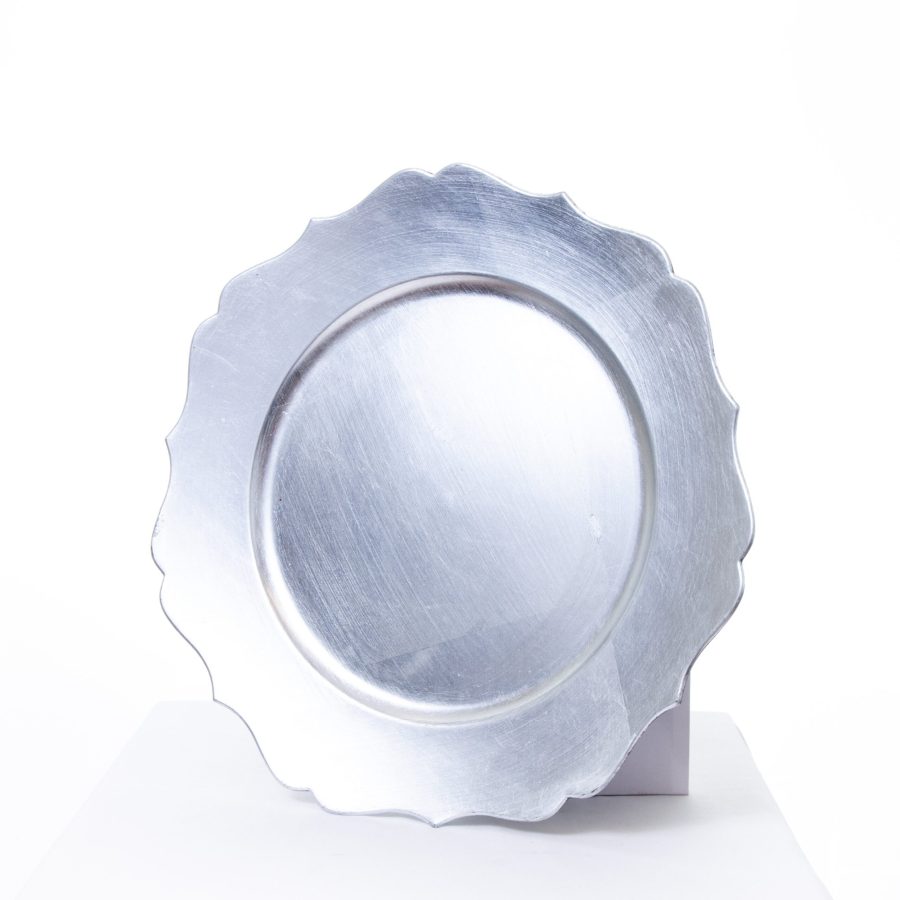 Rsw Silver Shaped Charger Plate (33cm)