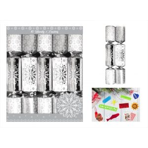 Silver Snowflake Recyclable Crackers - Pack of 10 - Image 3