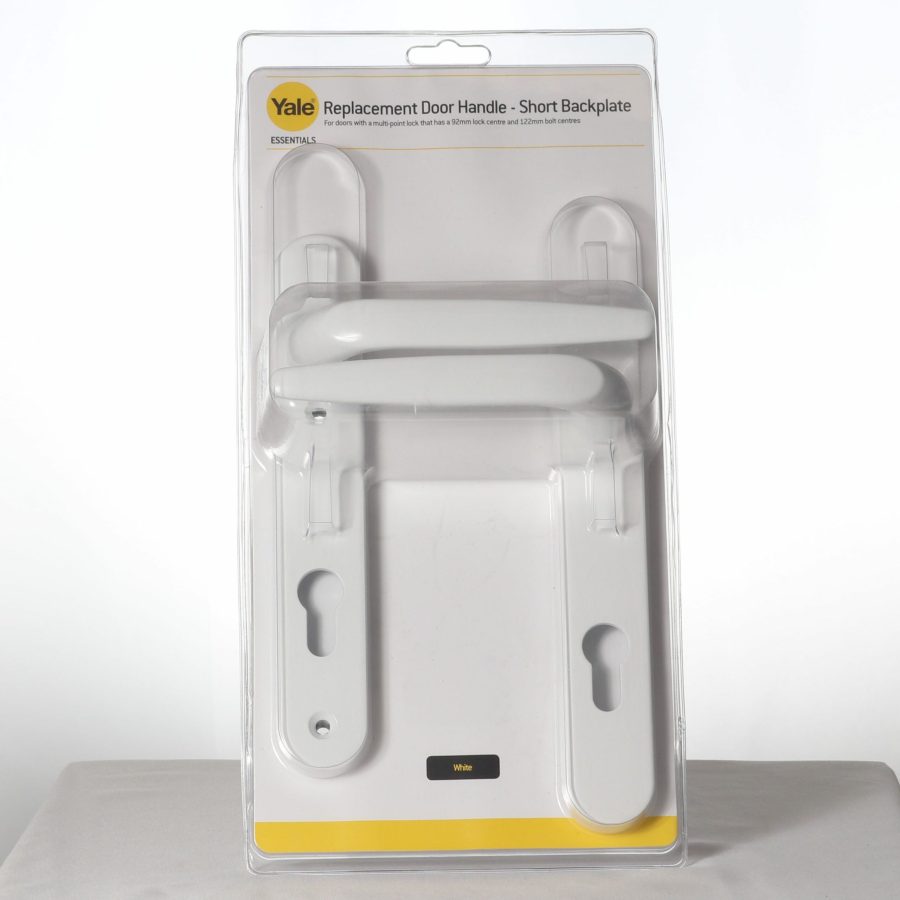 Dw Yale Essentials Short Backplate Handle White