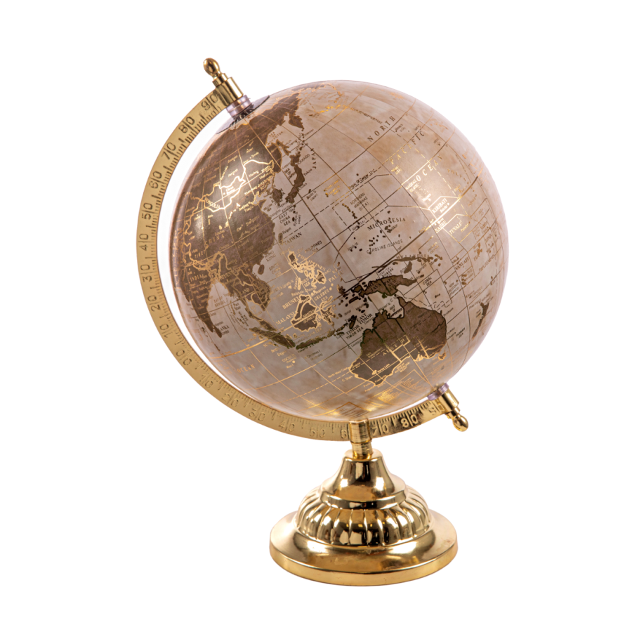 Antique Style Globe - Cream & Gold