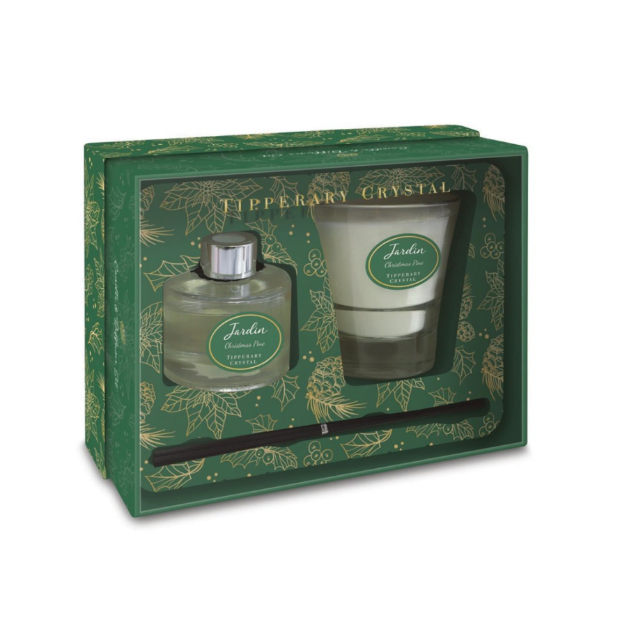 Tipperary Crystal Christmas Pine Candle and Diffuser Set