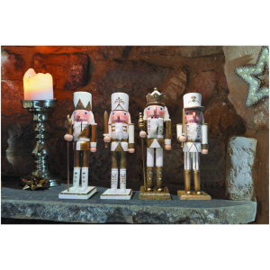 Three Kings Nutcracker - Large - White & Gold - Image 2