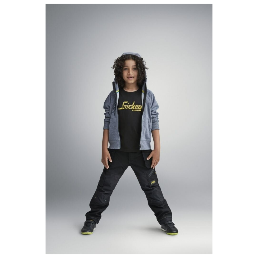 Trousers - Snickers Jnr - FlexiWork - 8-9 Yrs - Black - Image 3