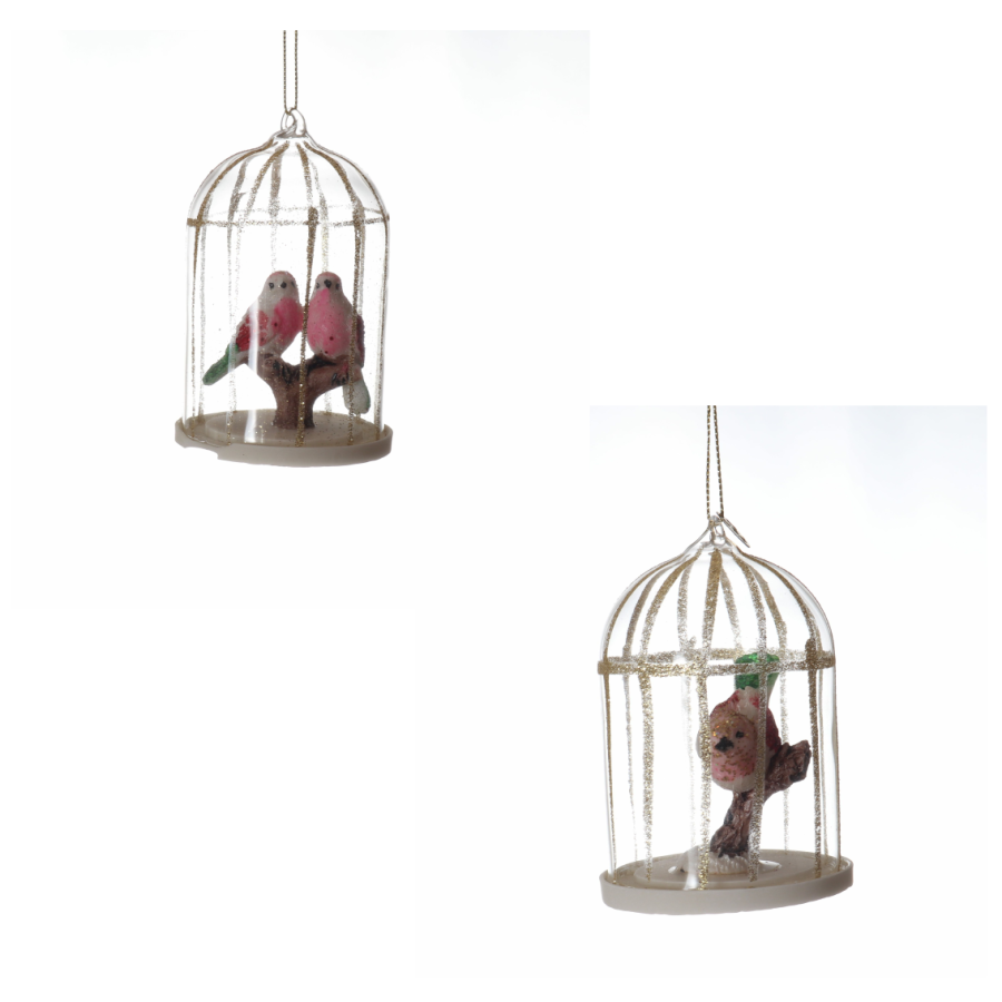 Birds In A Birdcage Hanging Decoration