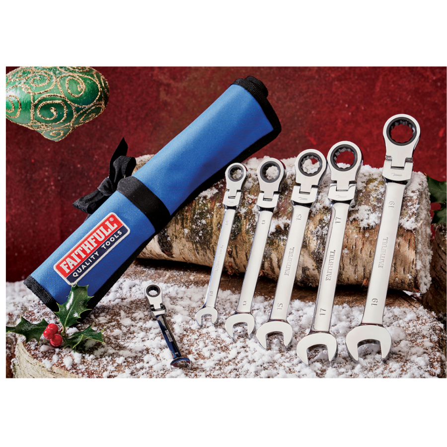 6 Piece Ratcheting Combi Spanner Set - Image 2