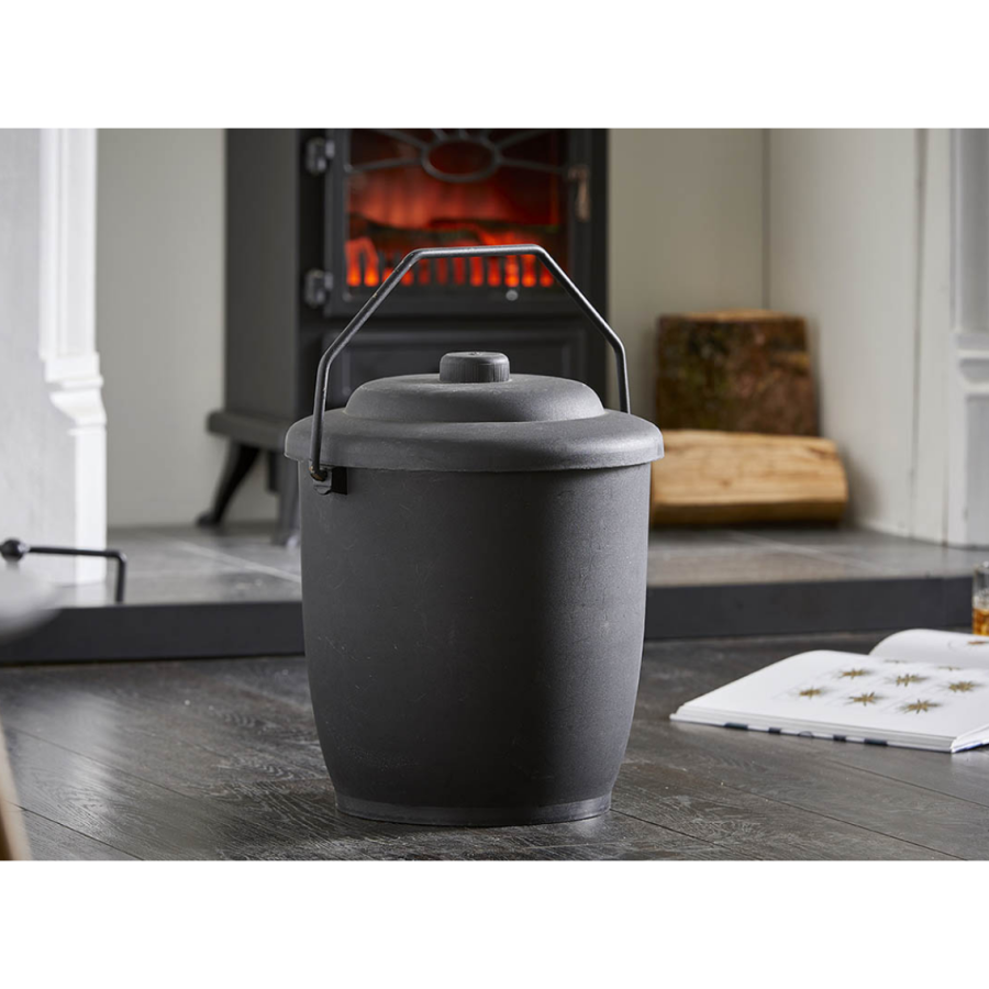 Black Plastic Coal Tub & Lid Harewood - Image 7