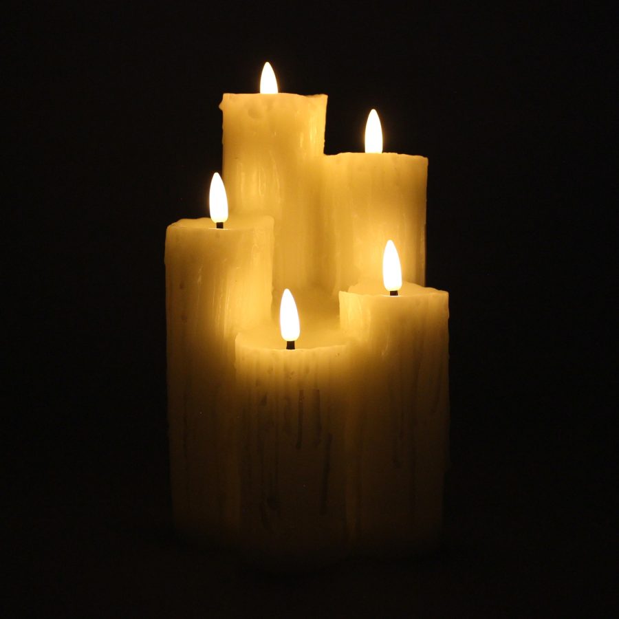 Flickabrights 5 Piece Melted Edge Wax Candles - Image 2