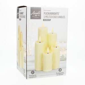 Flickabrights 5 Piece Melted Edge Wax Candles - Image 3