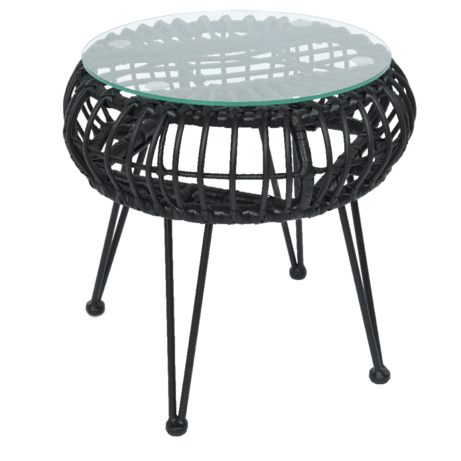 Lisbon Black Rattan Nest Coffee Table