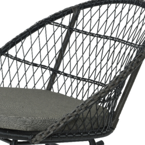 Lisbon Polyester Rope Rocking Chair in Black - Image 2