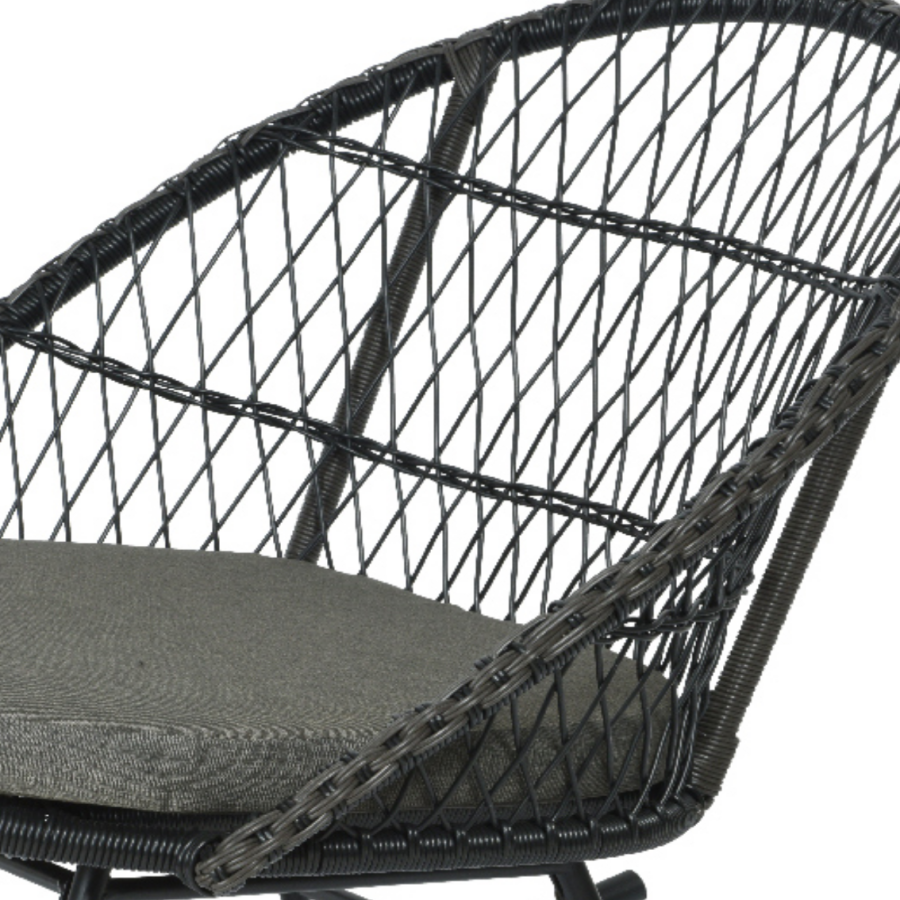 Lisbon Polyester Rope Rocking Chair in Black - Image 2