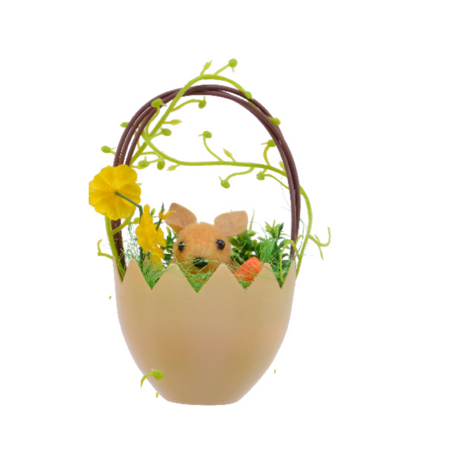 Plastic Coloured Easter Egg Basket With Chick or Bunny - Image 5