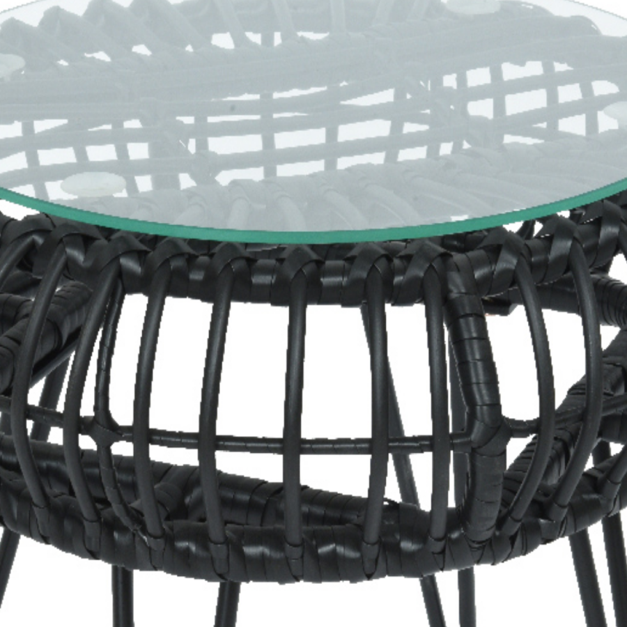 Lisbon Black Rattan Nest Coffee Table - Image 2