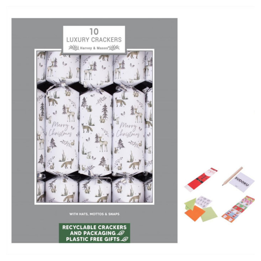 Luxury Recyclable Woodland Christmas Crackers - Pack of 10 - Image 2