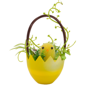 Plastic Coloured Easter Egg Basket With Chick or Bunny - Image 3