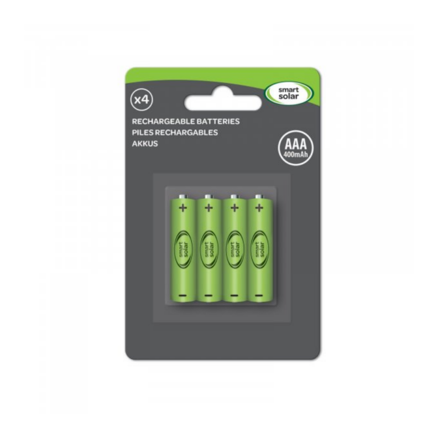 Smart Solar Rechargeable Batteries AAA 600mAh 4 Pack
