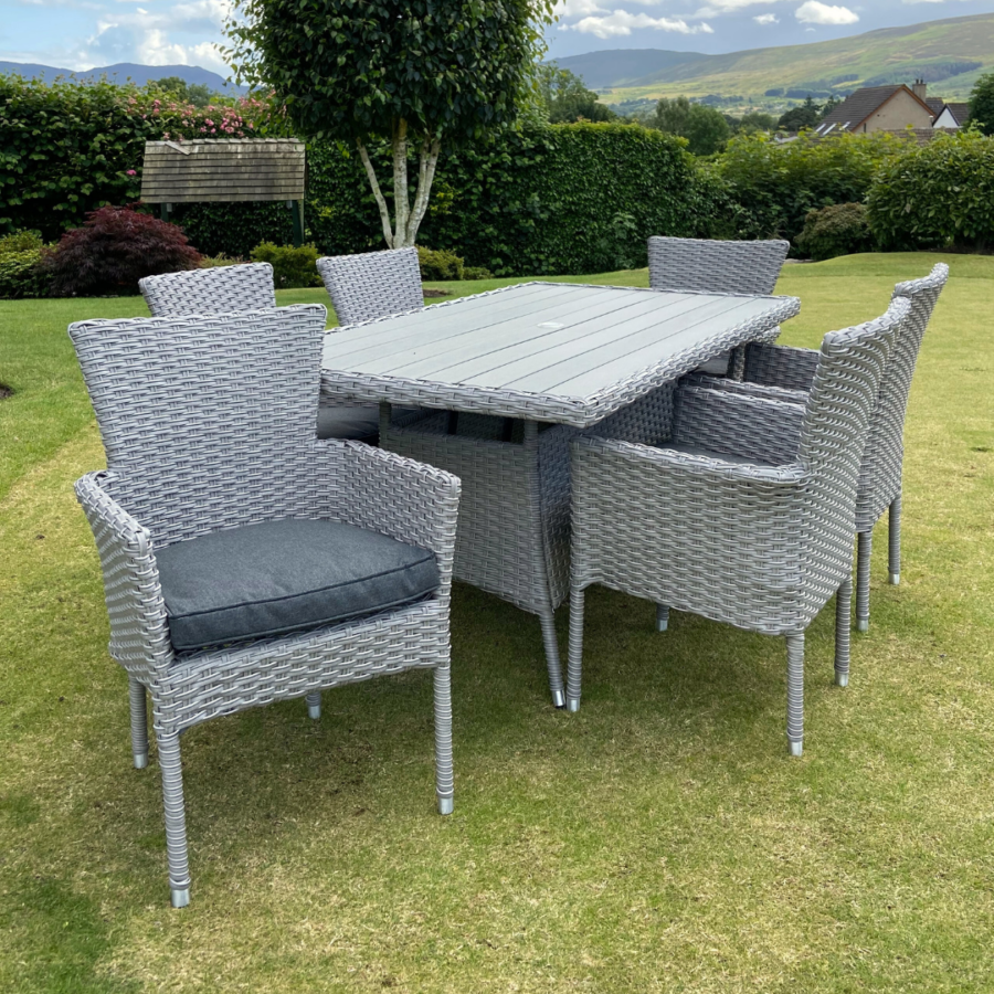 St Tropez 6 Seater Rectangular Outdour Dining Set