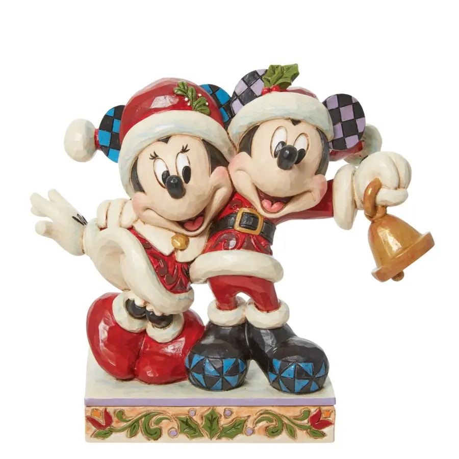 Disney Christmas Mickey & Minnie Santas Figurine