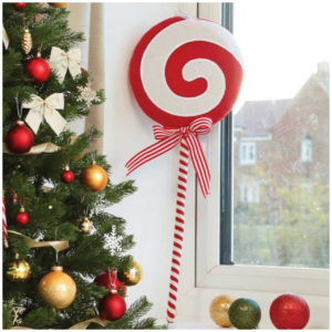 Lollipop Standing Ornament Red and White Swirl 45cm - Image 2