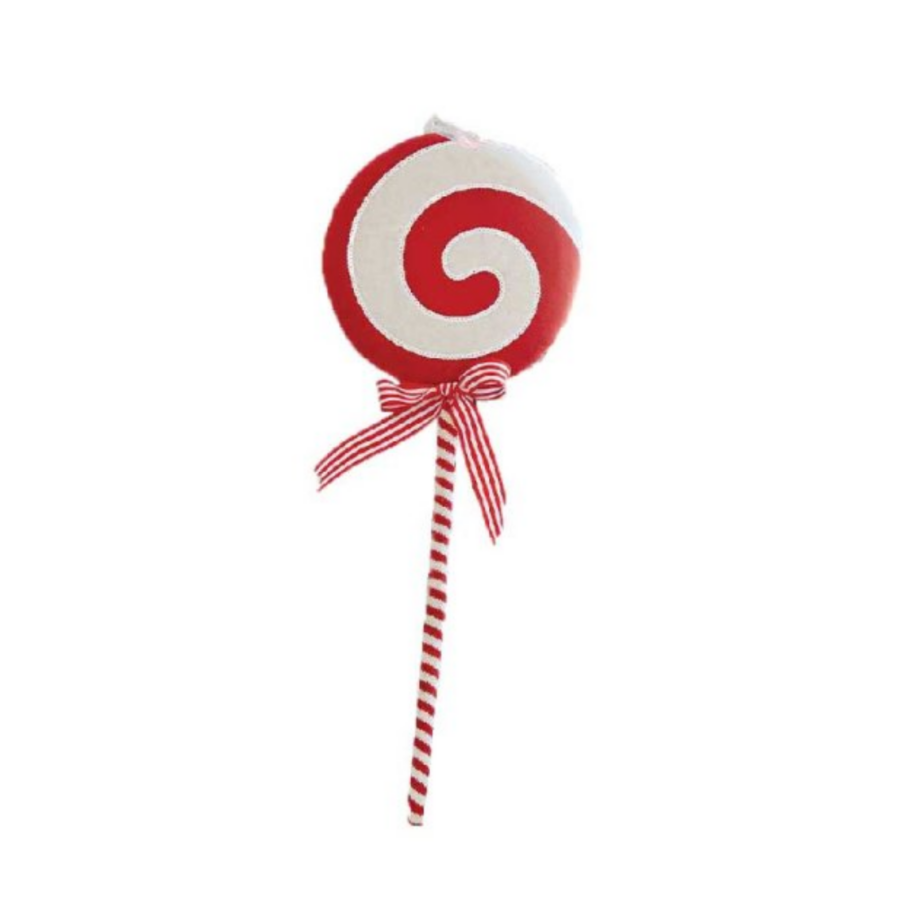 Lollipop Standing Ornament Red and White Swirl 45cm