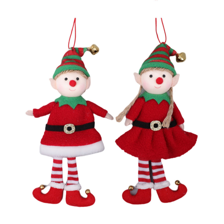 Boy and Girl Xmas Elf Chsitmas Ornament 19cm