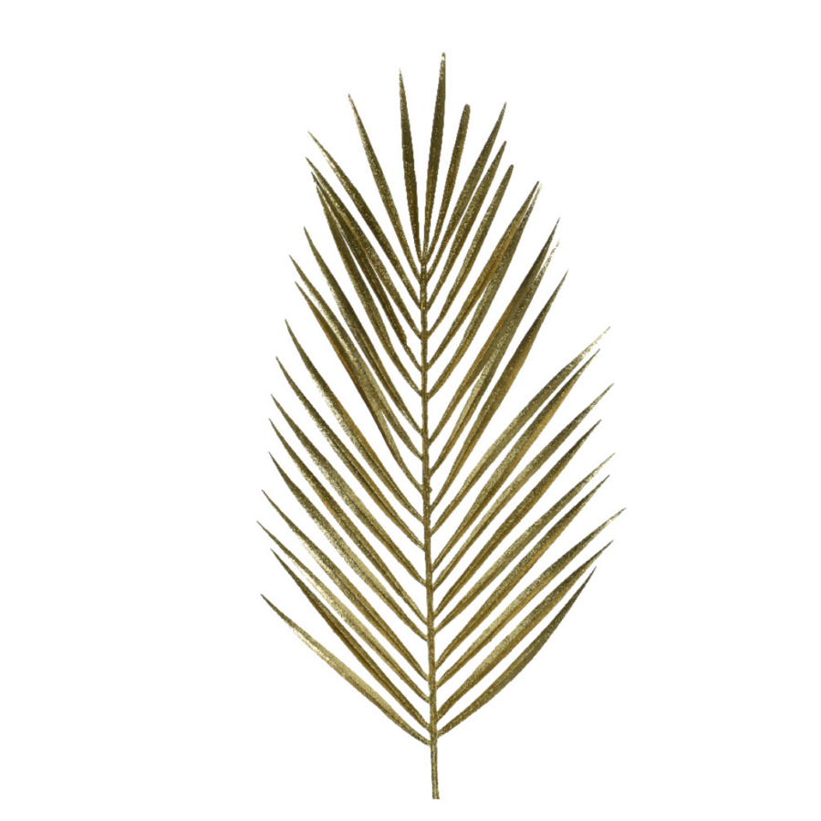 Artificial Gold Palm Leaf On Stem 70cm