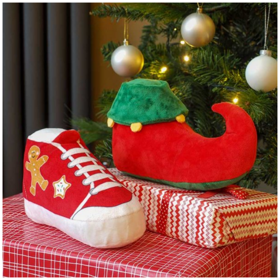 Festive Choo-Shoo Elf Shoe Dog Toy