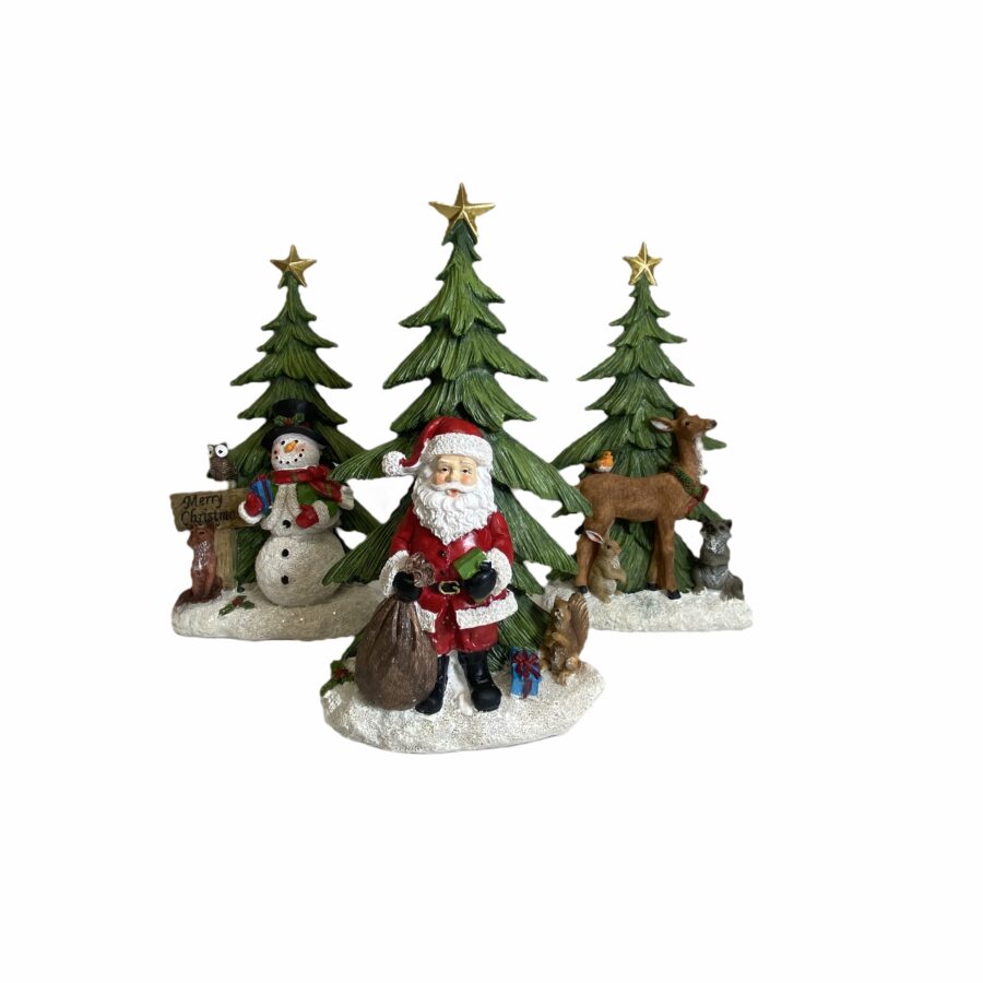 Christmas Tree With Reindeer, Santa or Snowman Decoration