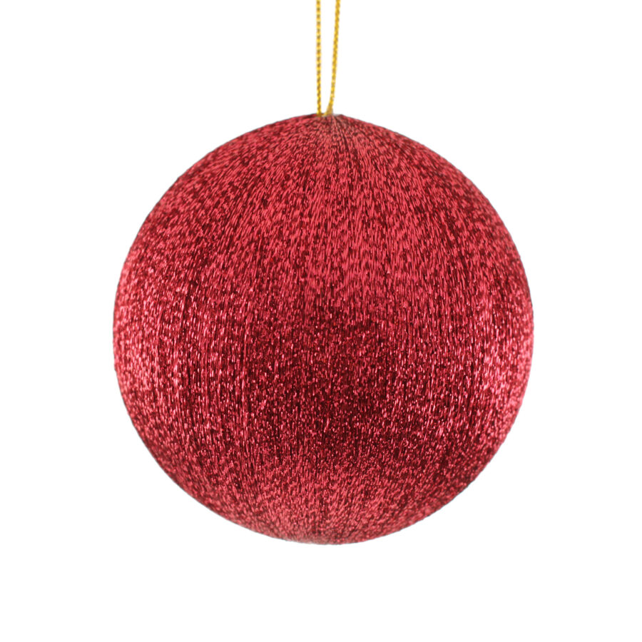 Magenta Spun Metallic Bauble 8cm
