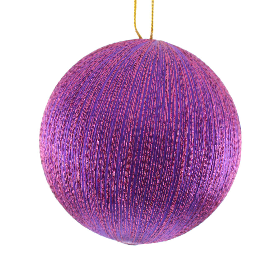 Purple Spun Metallic Bauble 8cm