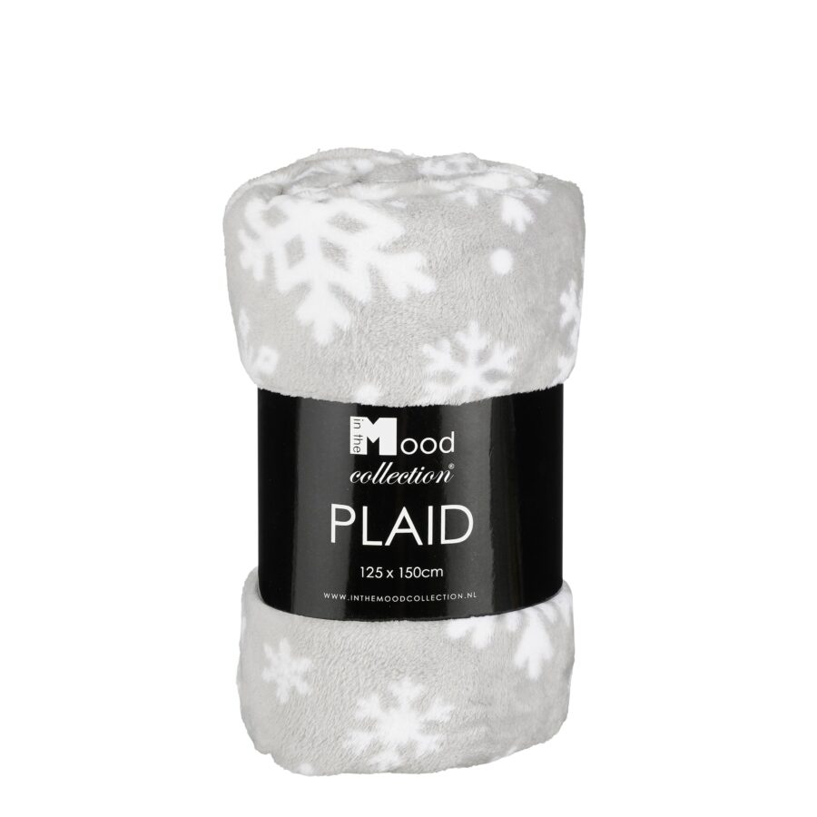 Snowflake Grey Fleece Throw 150x125cm