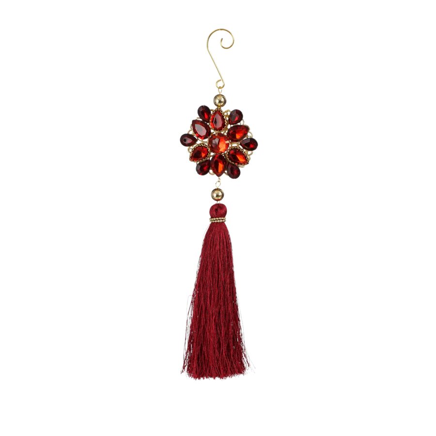 Red Gems Tassle Hanging Ornament 25cm