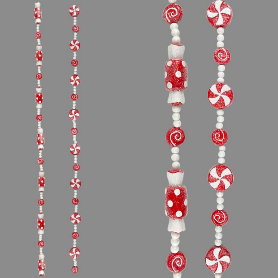 Candy Cane Glitter Garland 147cm