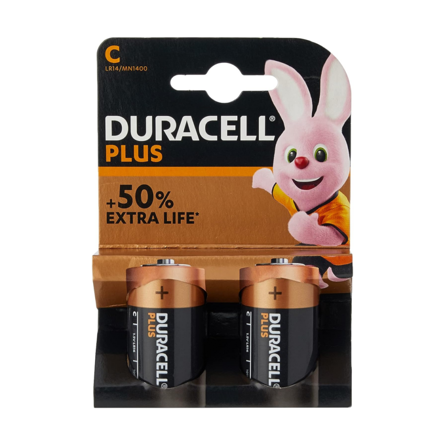 Duracell C Alkaline Batteries Plus Power (Pack of 2) - Image 2