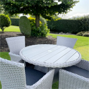 St Tropez 4 Seater Round Outdoor Rattan Dining Set - Image 6