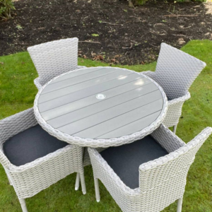 St Tropez 4 Seater Round Outdoor Rattan Dining Set - Image 2