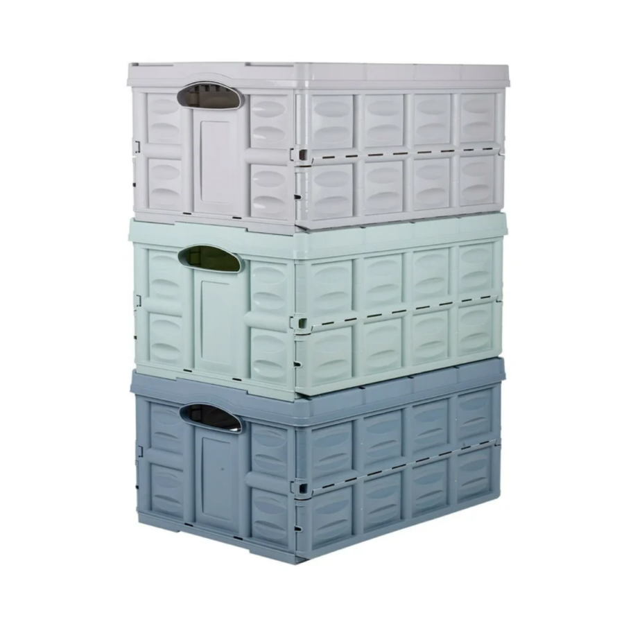 Foldable Storage Box - Grey, Green or Blue 52cm
