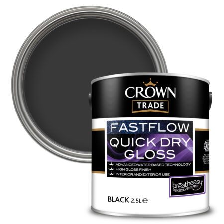 Crown Trade Fastflow Quick Dry Gloss 2.5L Black