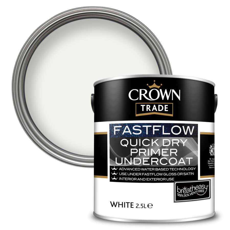 Crown Trade Fastflow Quick Dry Undercoat Primer 2.5L White
