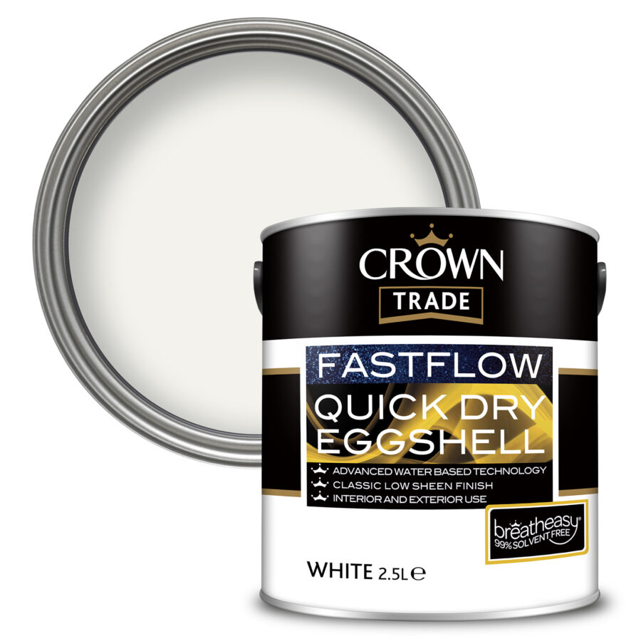 Crown Trade Fastflow Quickdry Eggshell 2.5L White