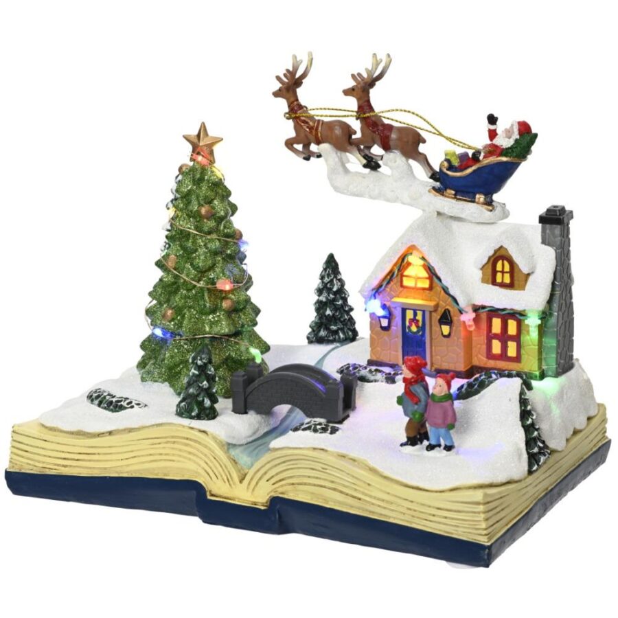 Battery Operated LED Lit Animated Village Scene