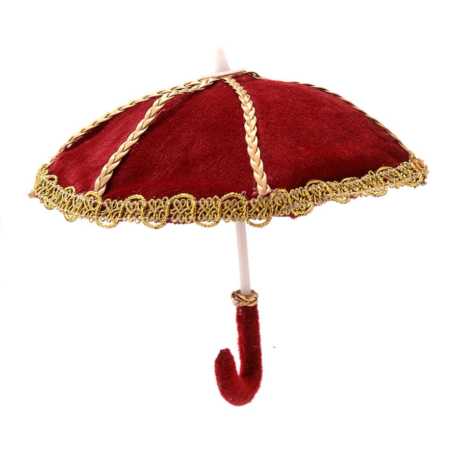 Hanging Umbrella Burgundy Gold 18Cm