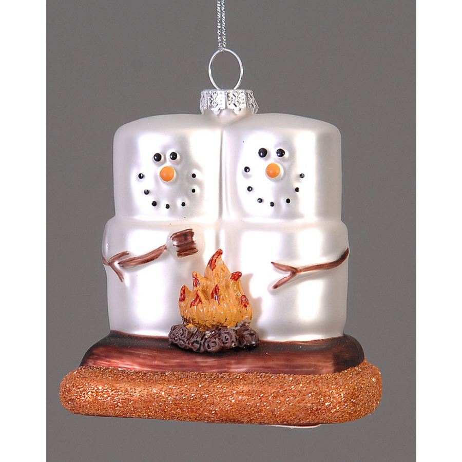 Hugging Snowmen By The Fire 8Cm