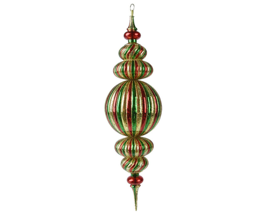 Hanging Finial Ornament Striped - 20cm