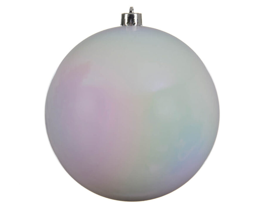 Shatterproof Bauble Shiny White Iris - 14cm