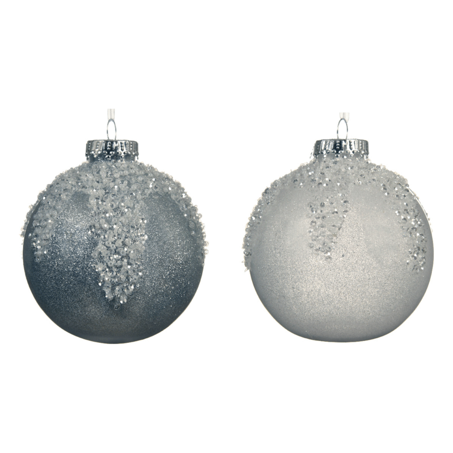 Shatterproof Bauble Ice Top - 2 Colours - 10cm