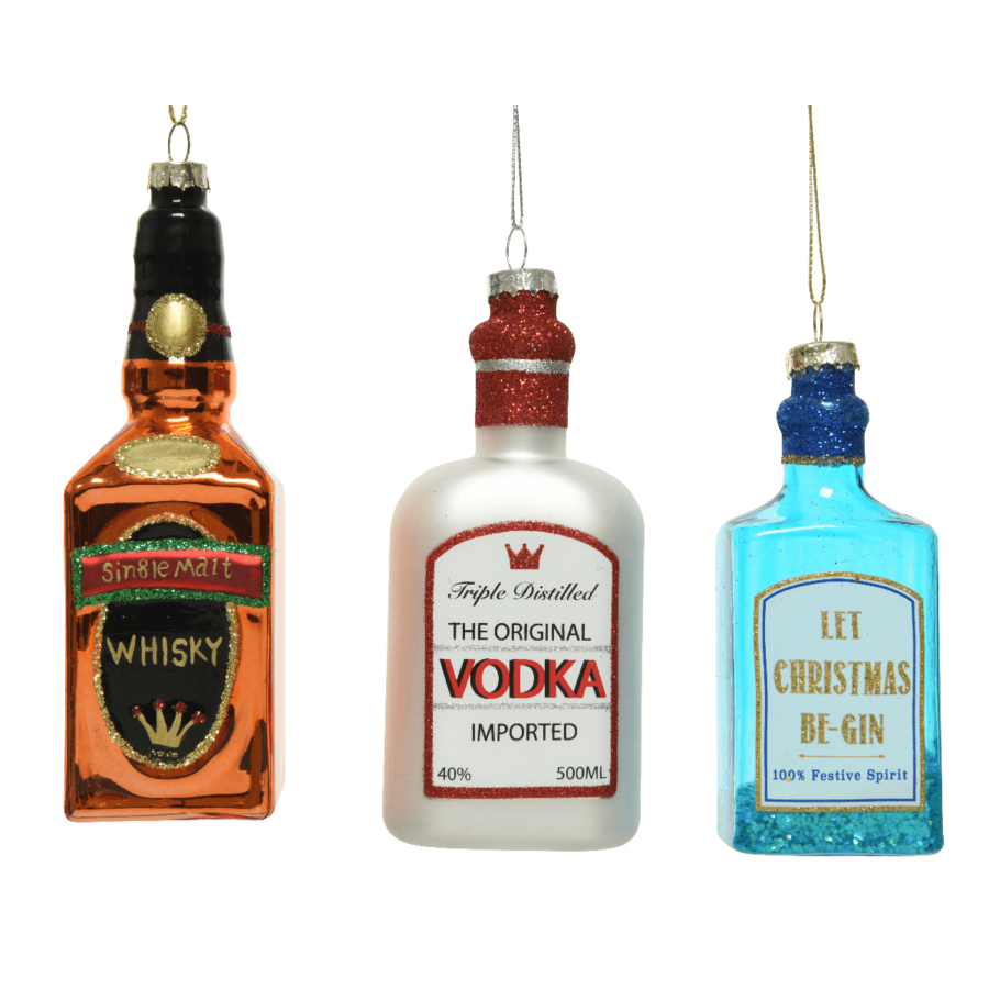 Glass Bauble Drinks Bottle - 3 Designs