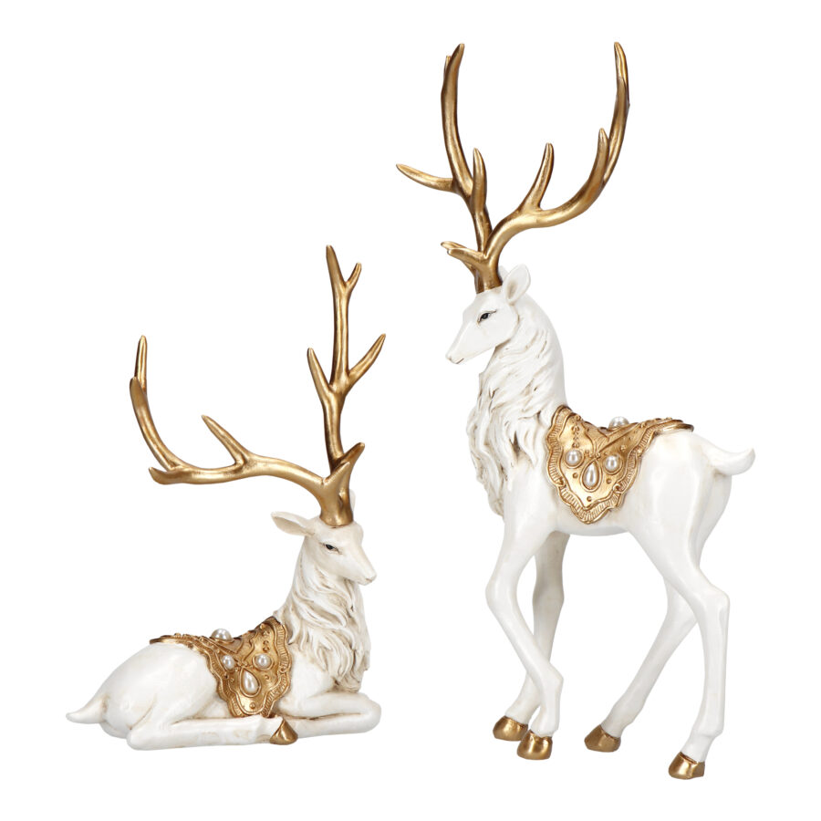 Golden Deer Statue Sitting & Standing