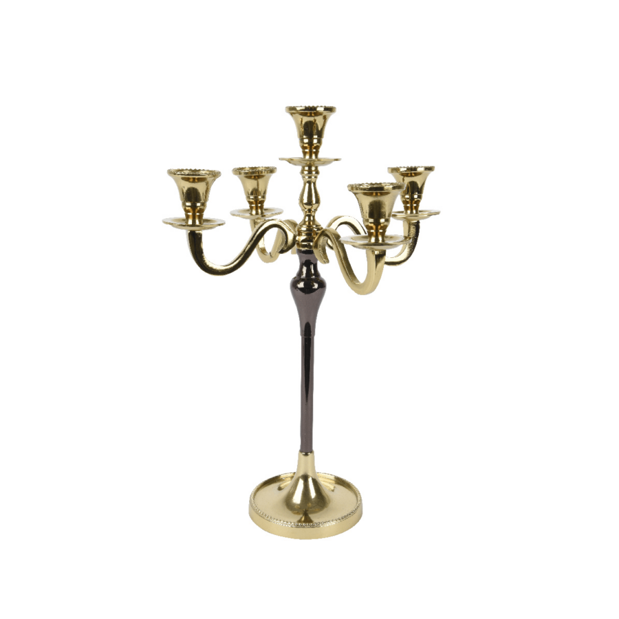 Aluminium Candelabra - Black/Gold - 38cm